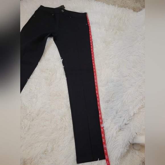 Shinestar Women Black Skinny Dress Pants w/ front slits size XL - Picture 7 of 9